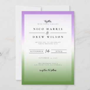 Invitation Mariage élégant de fierté queer