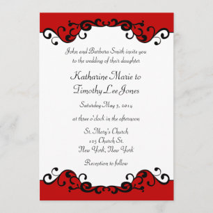 Invitation Mariage élégant de frontière de rouleaux