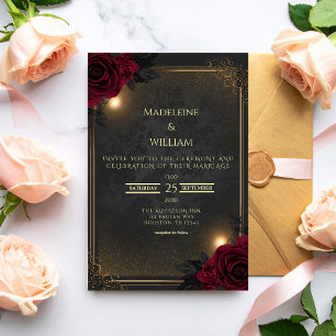 Invitation Mariage élégant de luxe gothique glamour