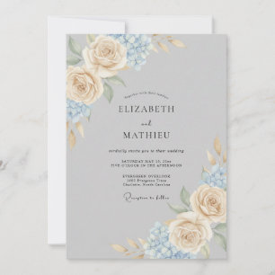 Invitation Mariage Élégant de Printemps Gris