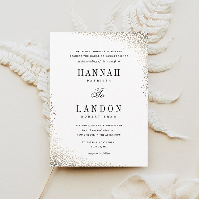 Invitation Mariage élégant de Script Gold classique (Créateur téléchargé)