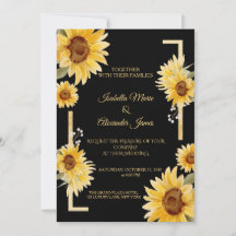 Mariage élégant de tournesol noir or automne
