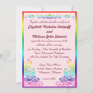 Invitation Mariage élégant élégant lesbien de fierté