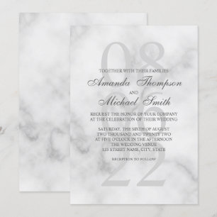Invitation Mariage élégant en marbre élégant