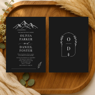 Invitation Mariage Élégant en Montagne Rustique en Plein Air