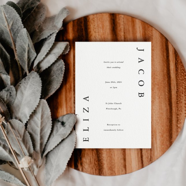 Invitation Mariage élégant en noir et blanc (Créateur téléchargé)