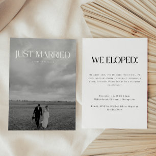 Invitation Mariage Élégant en Noir et Blanc avec Séance Photo