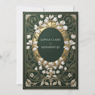 Invitation Mariage Élégant et Enchanté dans un Jardin Art Nou