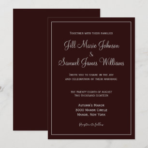 Invitation Mariage élégant et foncé
