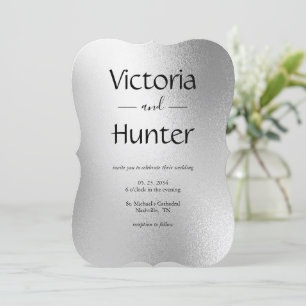 Invitation Mariage élégant et moderne en métal argenté