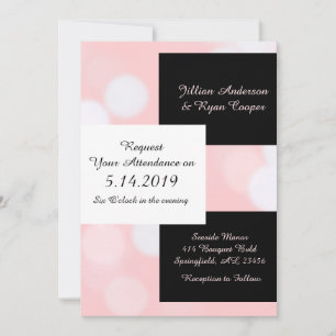 Invitation Mariage élégant et rose corail doux et noir