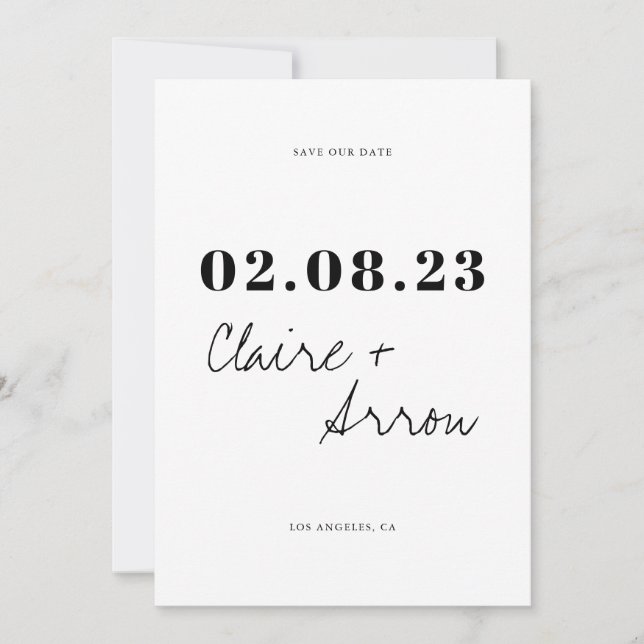 Invitation Mariage élégant et tendance Enregistrer la date (Devant)