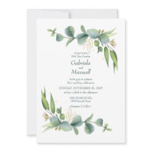Mariage Élégant Eucalyptus Blanc et Verdure