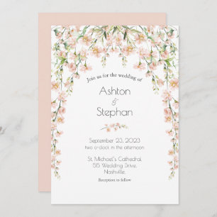 Invitation Mariage élégant Fleurs sauvages Floral Rose