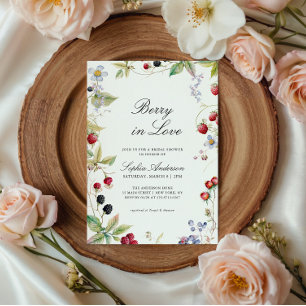 Invitation Mariage Élégant Floral Berry In Love