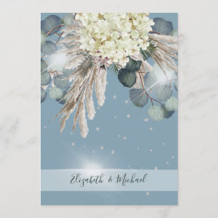 Invitation Mariage élégant floral Dusty Blue Eucalyptus
