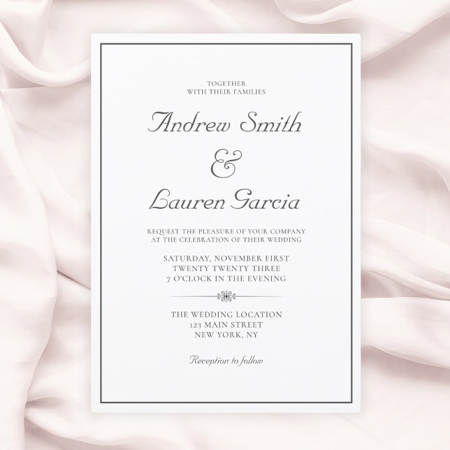 Invitation Mariage élégant Formel Libellé traditionnel (Elegant Wedding Formal Wording Traditional Invitation
)