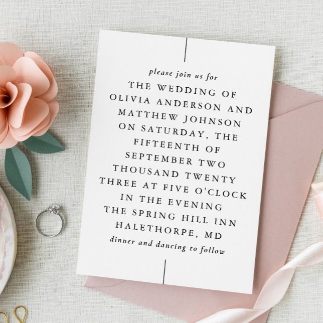 Invitation Mariage Élégant Formel | Typographie Éditoriale (Créateur téléchargé)