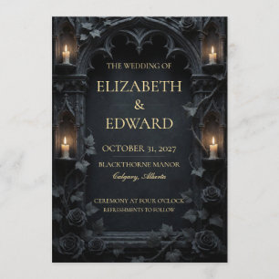 Invitation Mariage élégant gothique victorien sombre