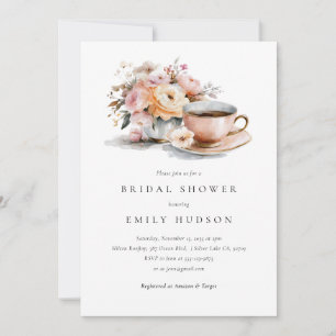 Invitation Mariage Elégant : L'Amour du Café se Prépare pour 