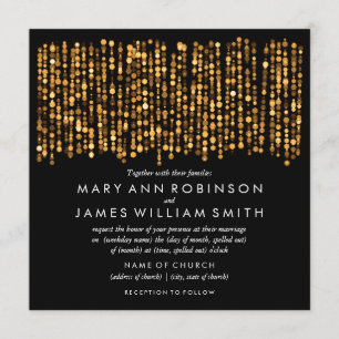 Invitation Mariage élégant Lumières dorées modernes