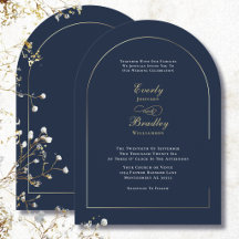 Mariage Élégant Minimaliste Arc Bleu Marine Blanc