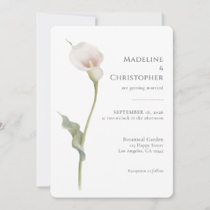 Invitation Mariage Élégant Minimaliste au Lys de Calla