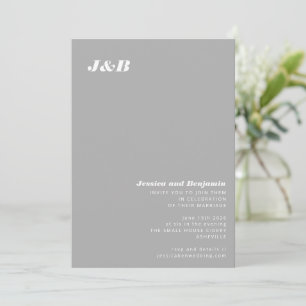 Invitation Mariage Élégant Minimaliste Moderne Monogramme