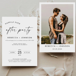 Invitation Mariage Élégant Minimaliste : Photo de Réception d