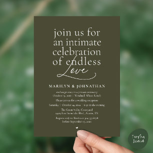 Invitation Mariage Élégant Moderne, Amour Éternel, Réception