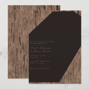 Invitation Mariage Élégant Moderne au Chocolat Rustique et Bo