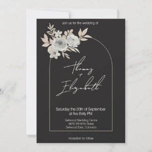 Invitation Mariage Élégant Moderne avec Arche Florale au Char