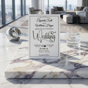 Invitation Mariage Élégant Moderne avec Code QR Photo Budget