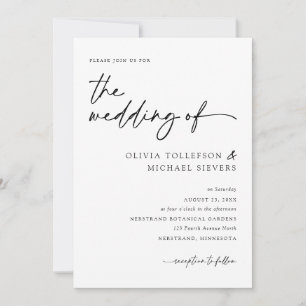 Invitation Mariage Élégant Moderne avec Écriture Manuscrite N