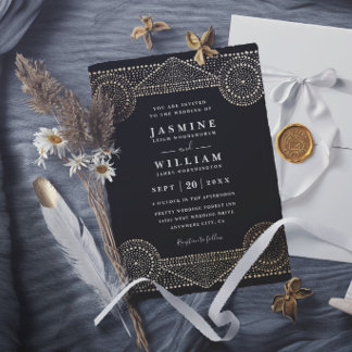Invitation Mariage élégant moderne chic luxe boho somptueux