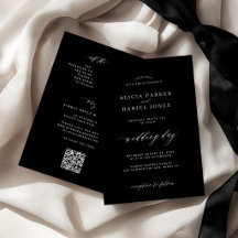 Mariage élégant moderne minimaliste avec QR code n