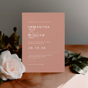 Invitation Mariage élégant moderne minimaliste mélange et cor