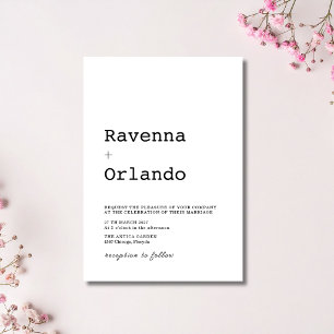 Invitation Mariage élégant moderne minimaliste noir et blanc