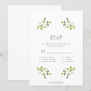 Invitation Mariage élégant moderne. RSVP avec options de repa
