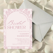 Mariage élégant moderne toile florale rose Shower