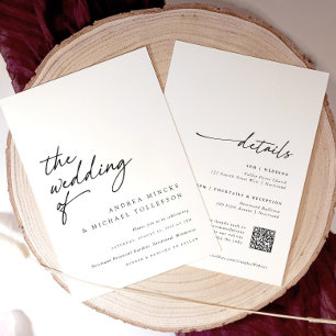 Invitation Mariage Élégant Moderne Tout en Un