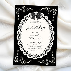 Invitation Mariage élégant noir