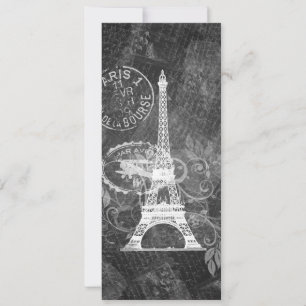 Invitation Mariage élégant Paris romantique Noir