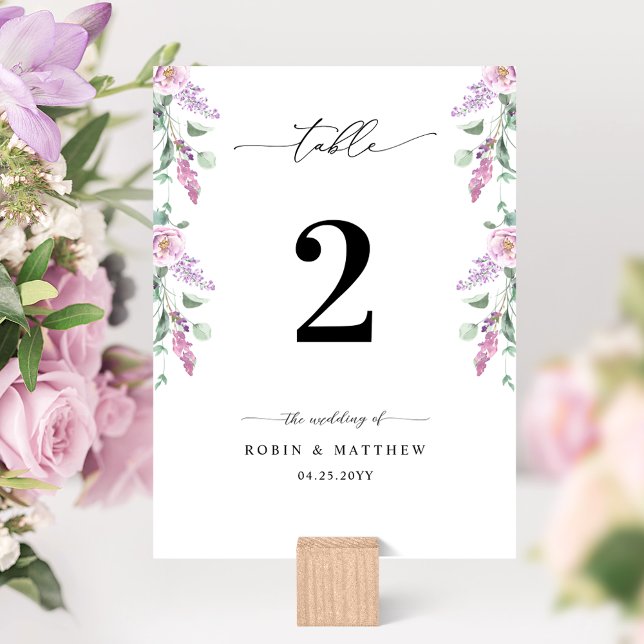 Invitation Mariage élégant Pastel Couleur Floral Numéro de ta (Créateur téléchargé)
