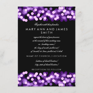 Invitation Mariage élégant Renouveau du vow violet Glam d'Hol