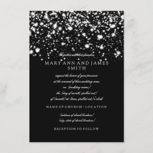 Invitation Mariage élégant Renouveau Vow Renouveau Silver Mid