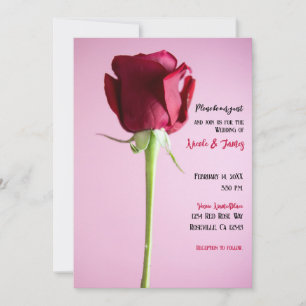 Invitation Mariage élégant romantique rose rose simple