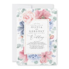 Mariage élégant Rose et Fleurs bleues poussiéreuse