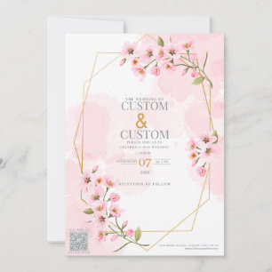 Invitation Mariage Élégant Sakura Himura Miyuki Mariage Épi