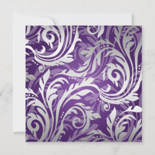 Invitation Mariage élégant Tourbillonnant Flourish violet